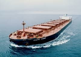 Cape size bulk carrier underway